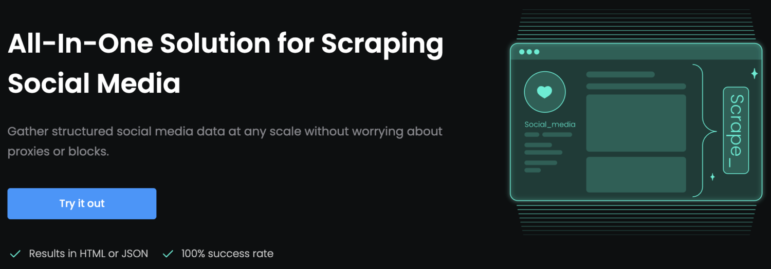 An all-in-one solution for social media scraping enhanced with Smart Proxy technology.
