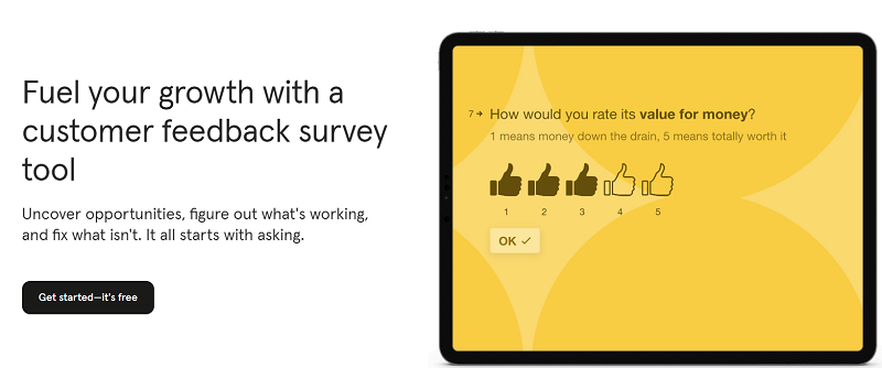 Fuel your growth with a customer feedback survey tool.