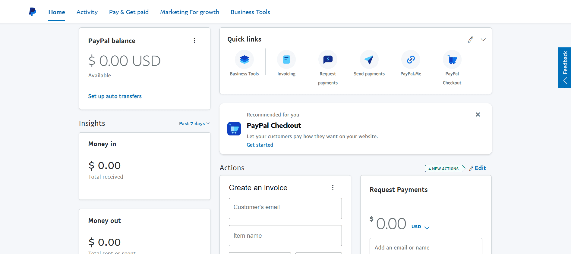 creating invoice in paypal