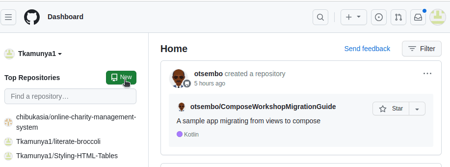 GitHub new repo