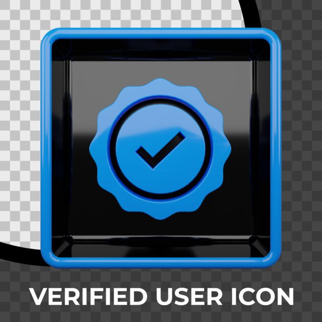 Verified user or verification icon 3d rendering