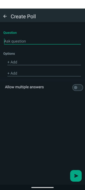 Whatsapp-poll-creating a poll