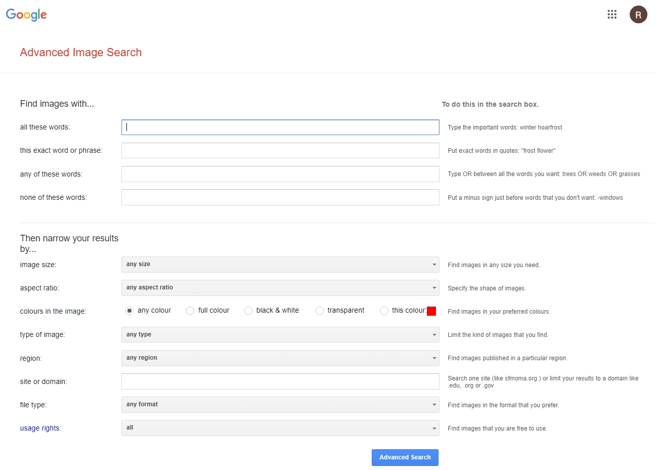 google-advanced-image-search