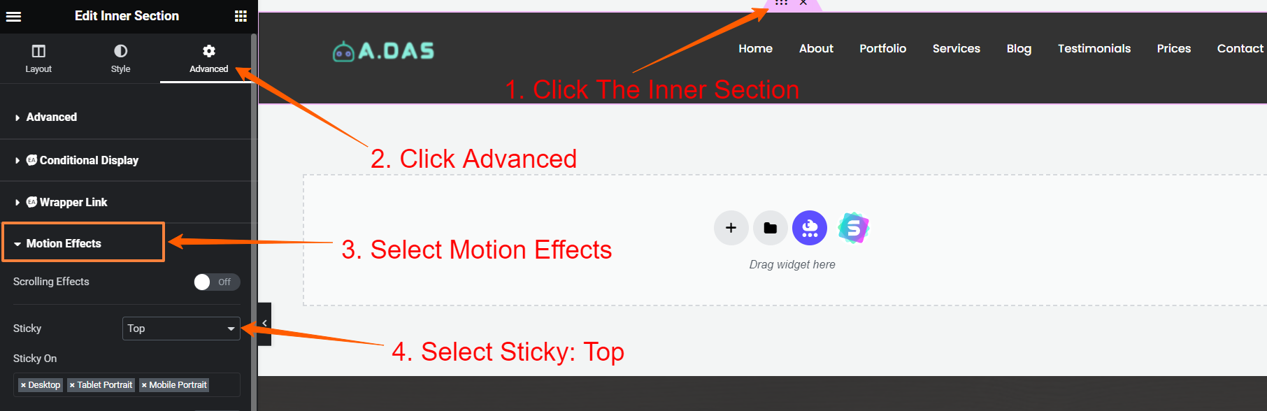 Sticky-Header-Creation-using-Elementor