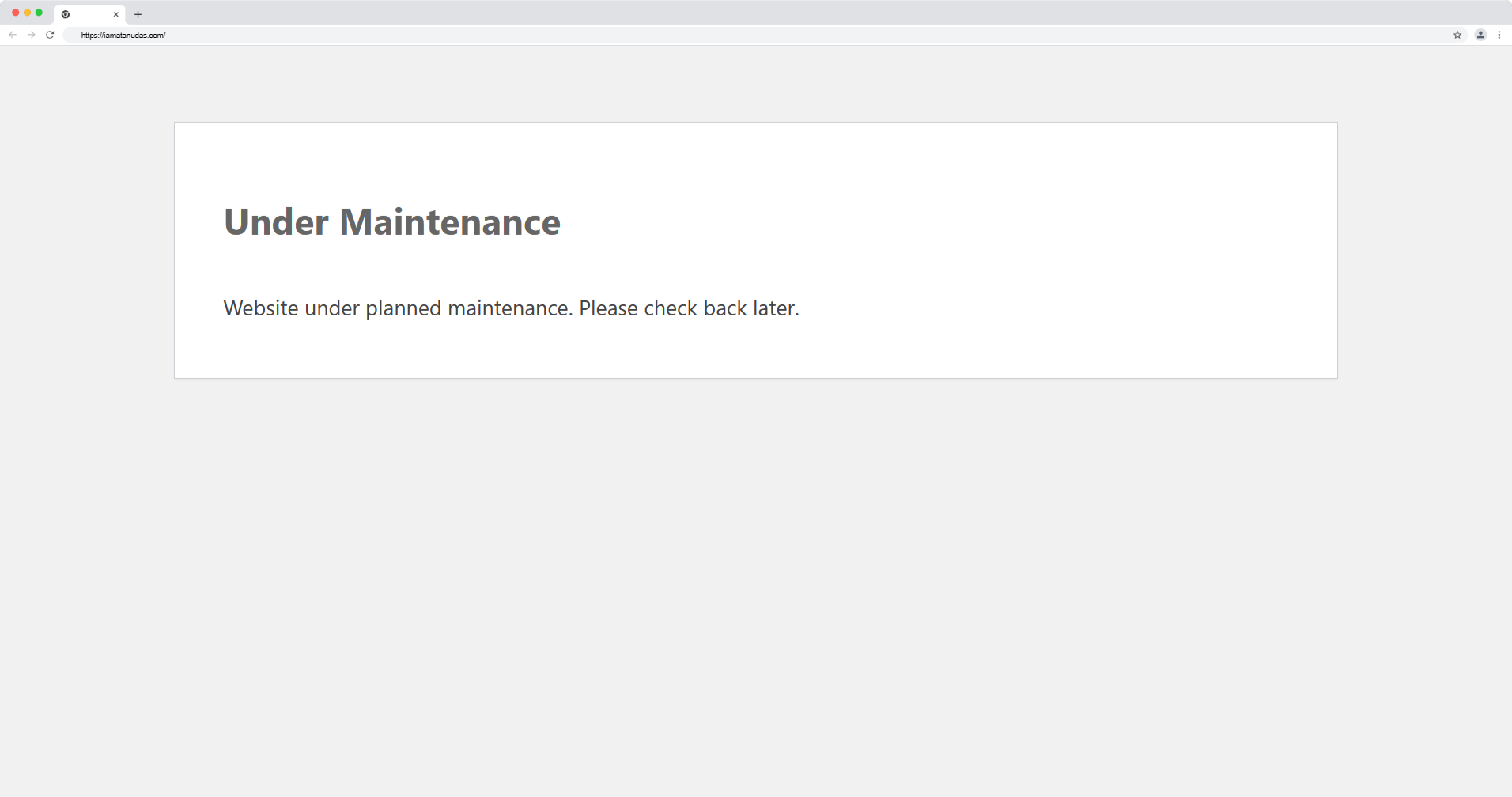 Website Under Maintenance