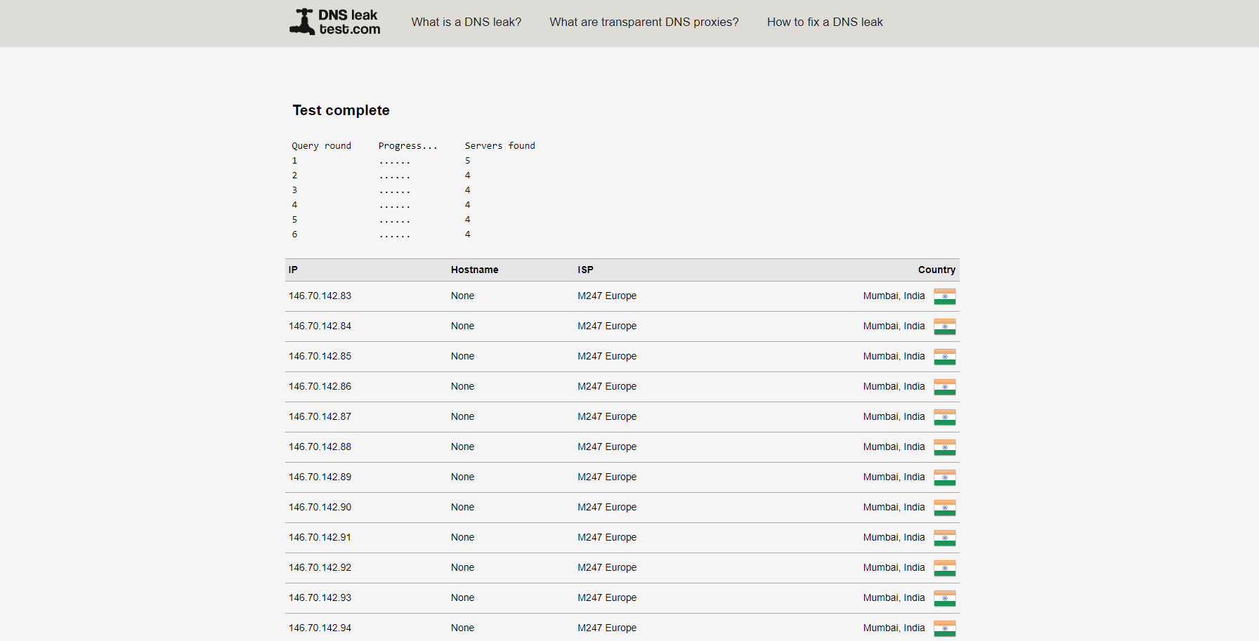 DNS Leak Test