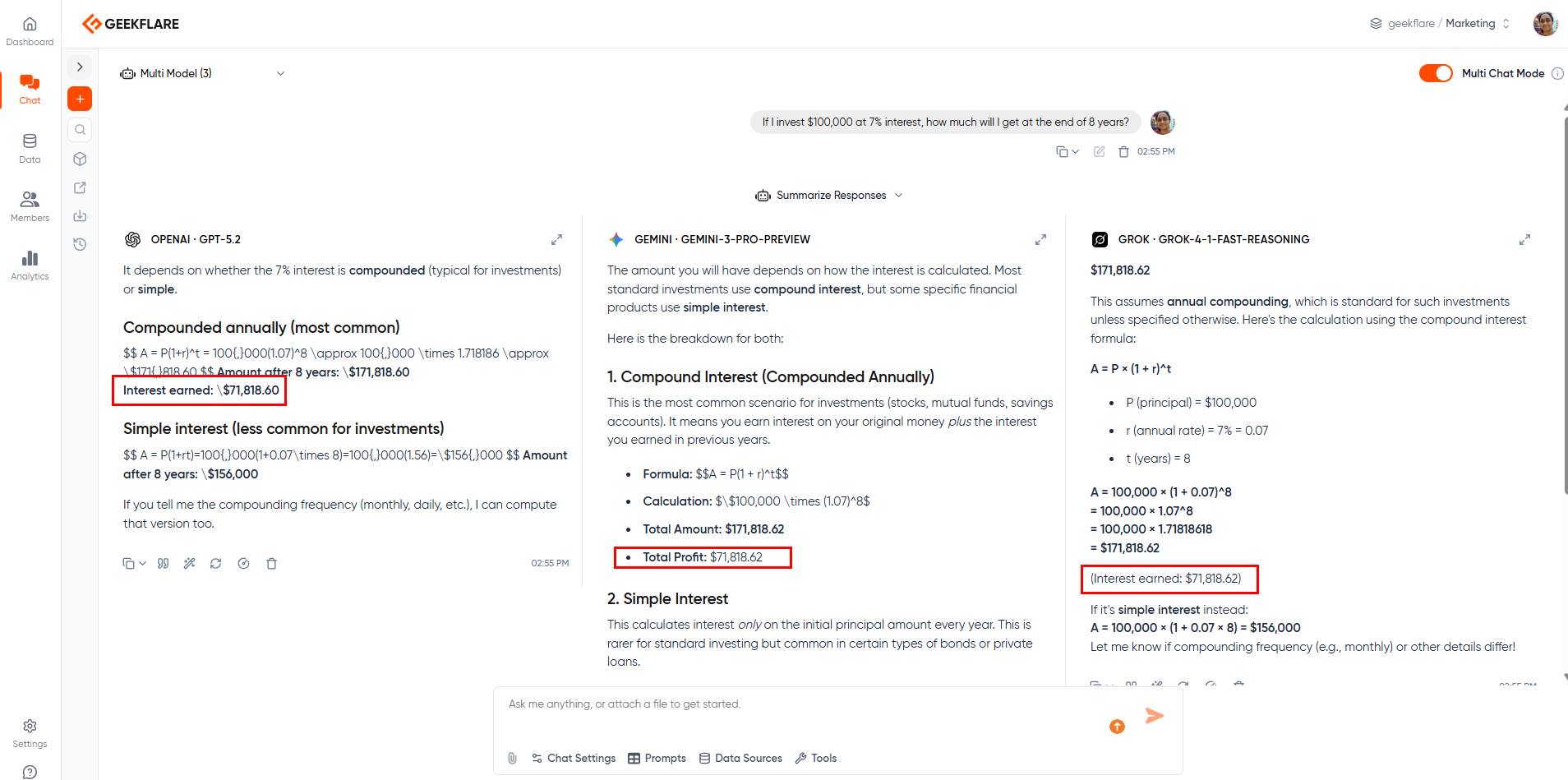 multimodel chat helps catch hallucinations by cross checking with multiple models