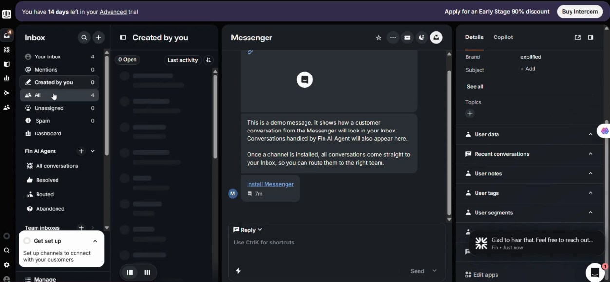 intercom live chat software