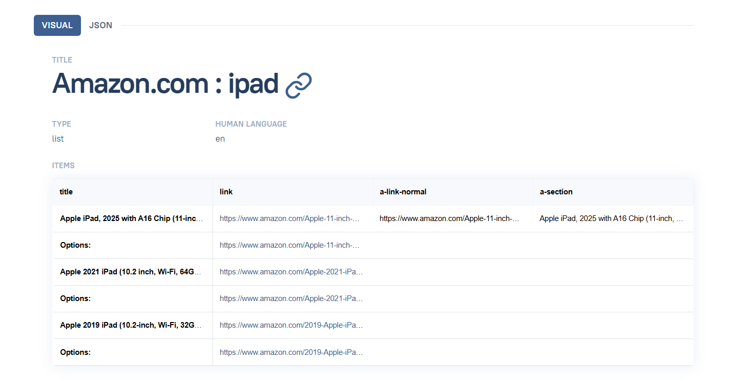 diffbot sample data extraction