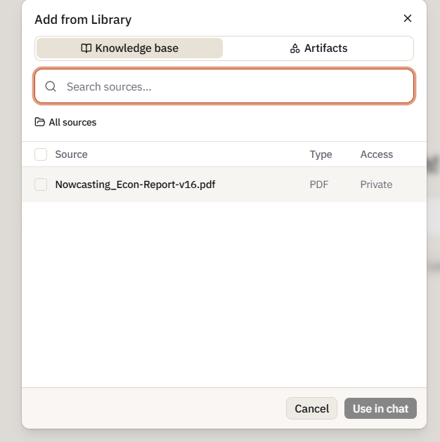 Knowledge base option