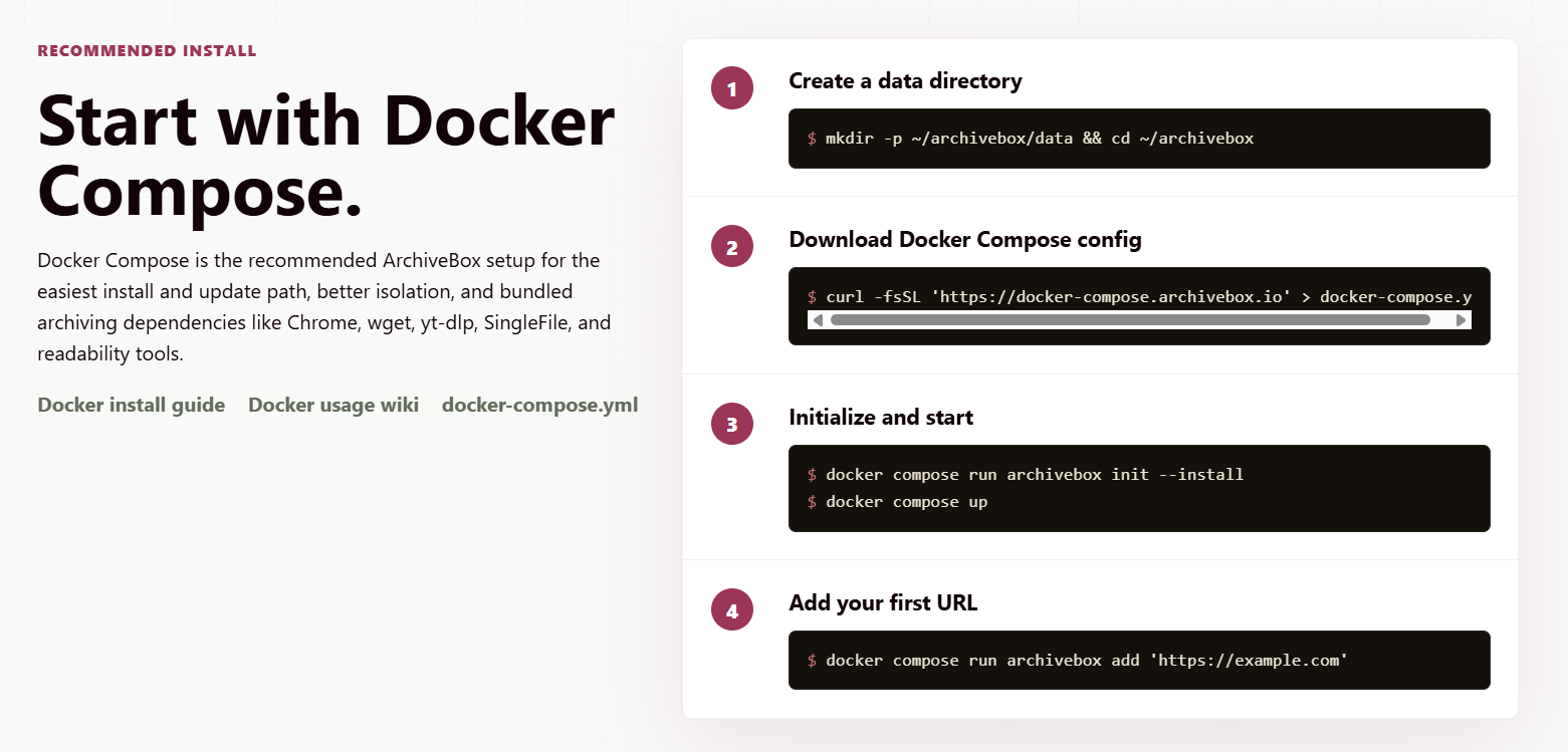 archivebox website archiving