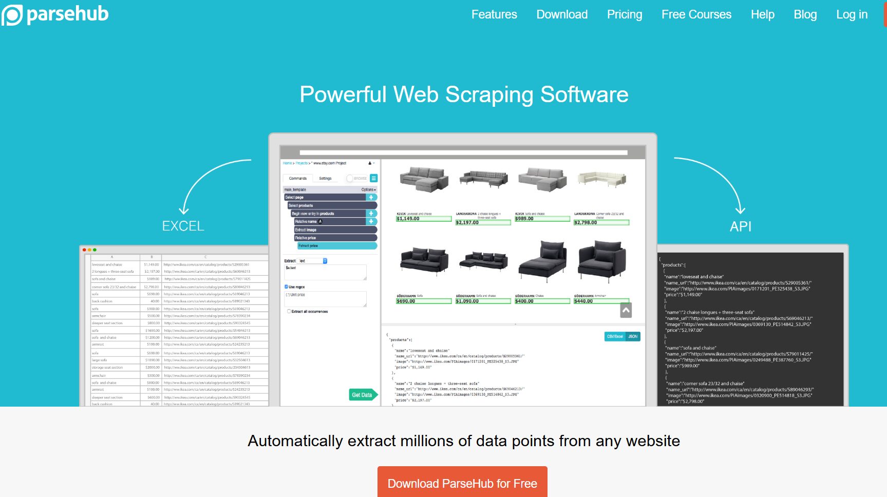 ParaseHub web scraper