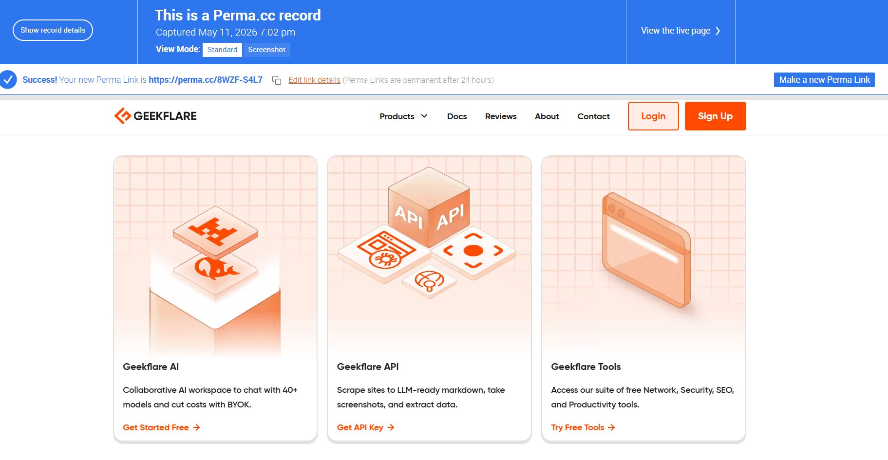 Perma.cc website archive