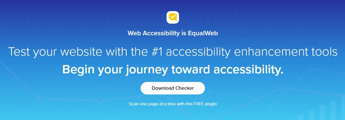 EqualWeb web accessibility platform offering a free downloadable checker plugin to scan and test websites for accessibility issues one page at a time.