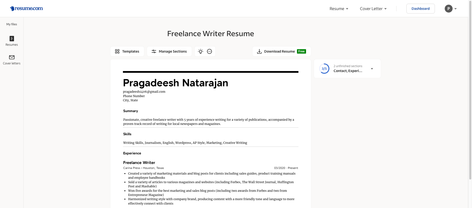 resume.com by indeed