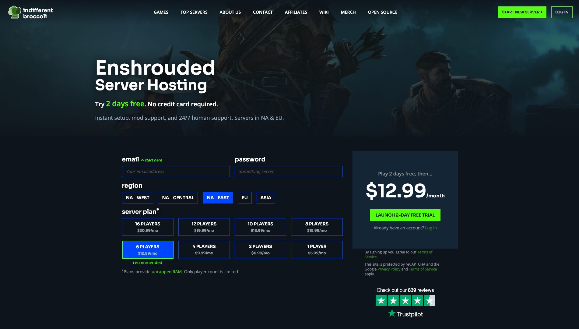 indifferent broccoli enshrouded hosting page screenshot