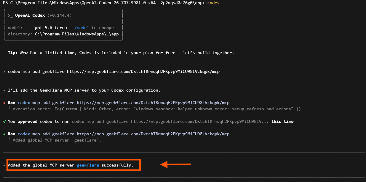 Adding MCP to Codex