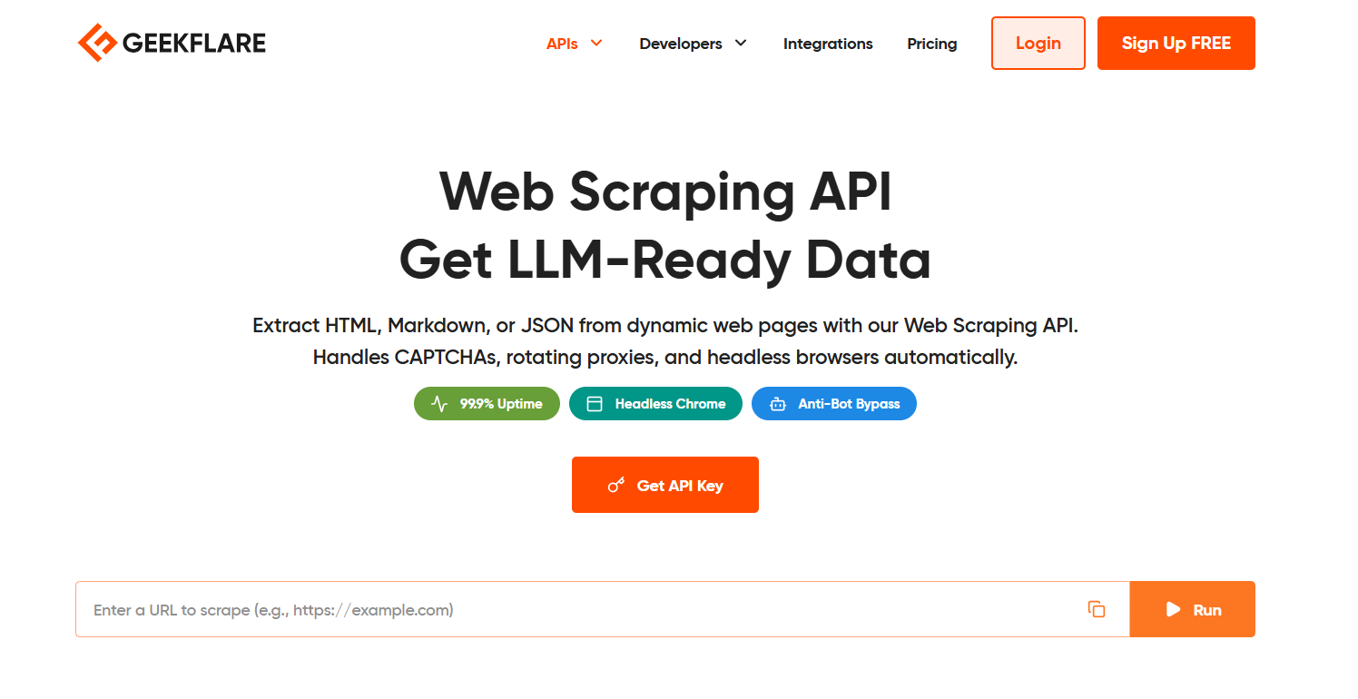 Geekflare Web Scraping API