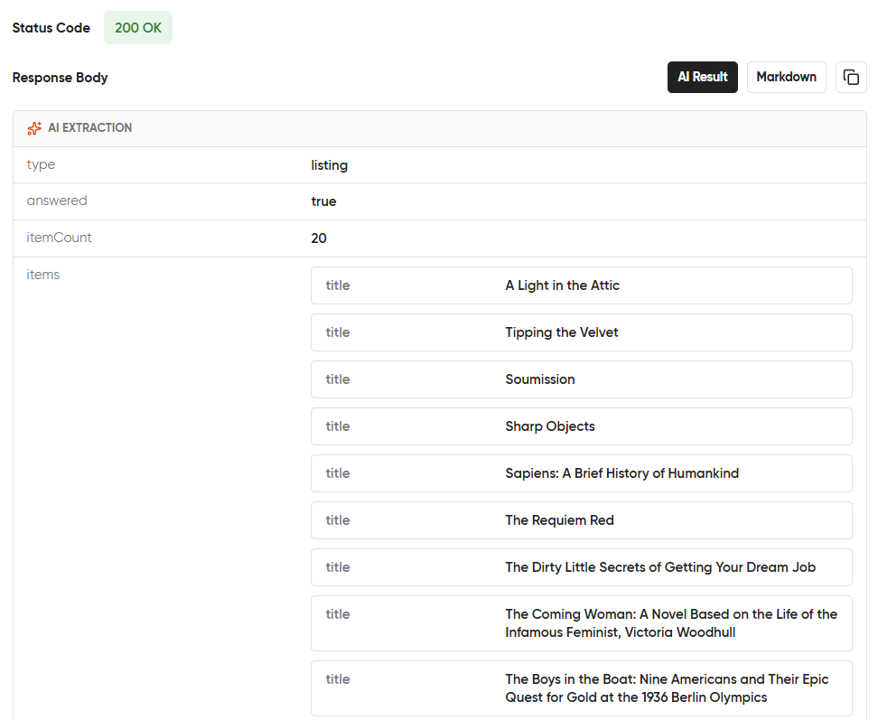 Listing Response
