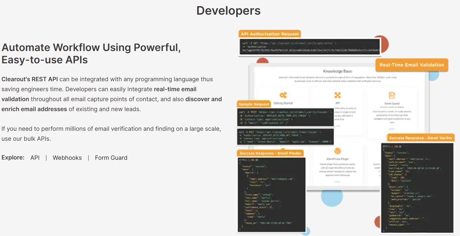 Clearout Email verification API