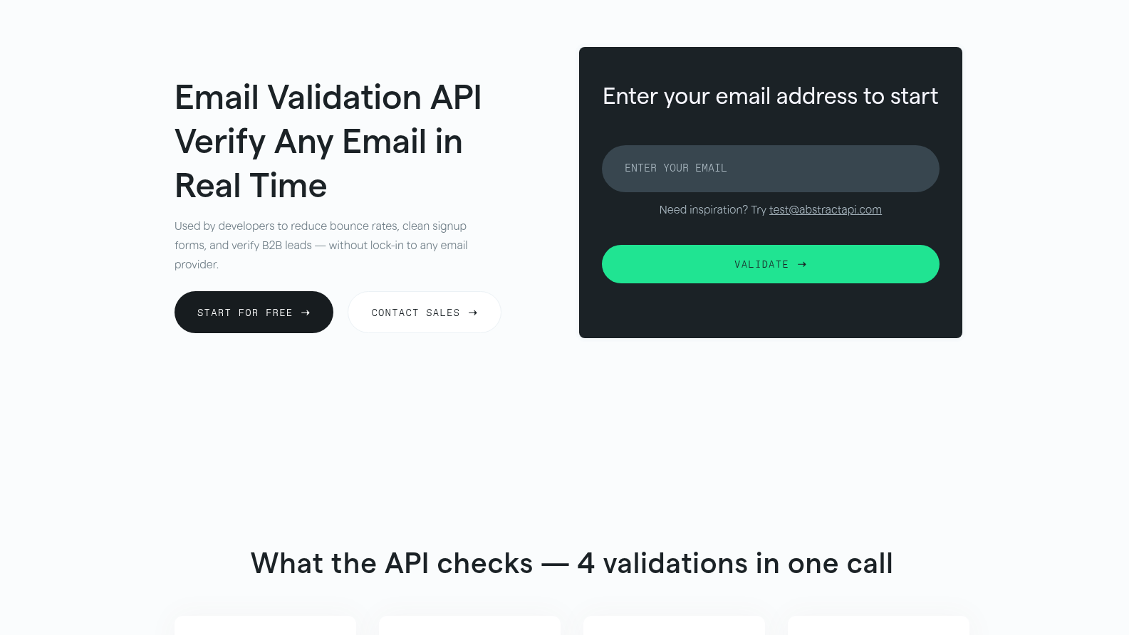 Abstract API email verification
