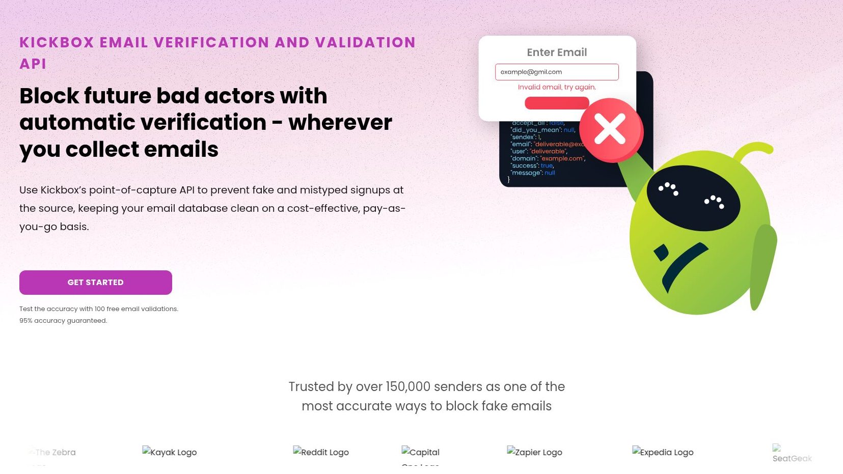 Kickbox's email verification API