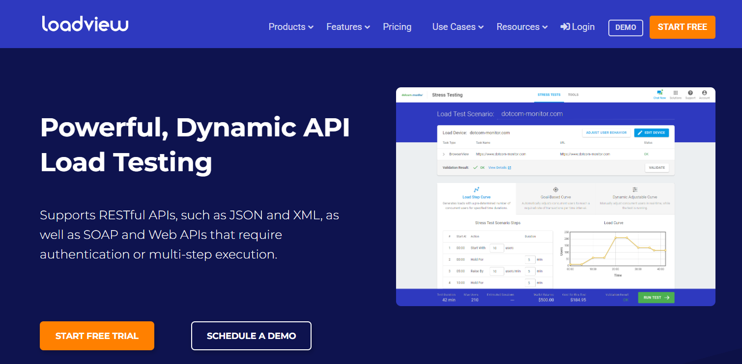 Loadview API load testing