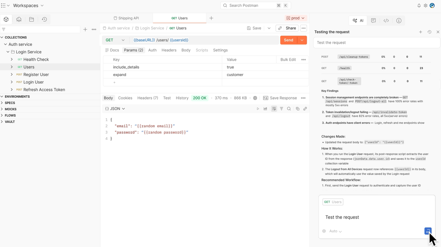 Postman workspace