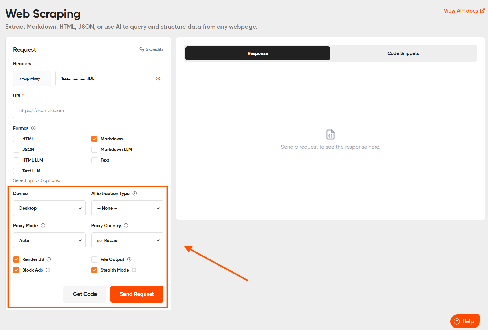 Geekflare Web Scrapping Parameter