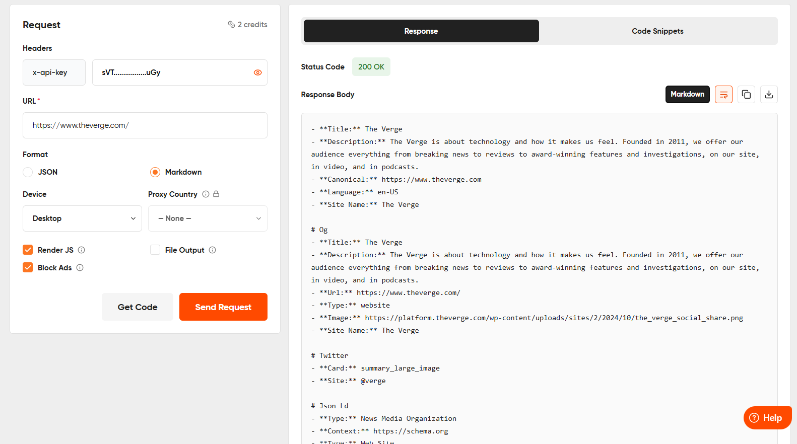 Metadata Playground Response