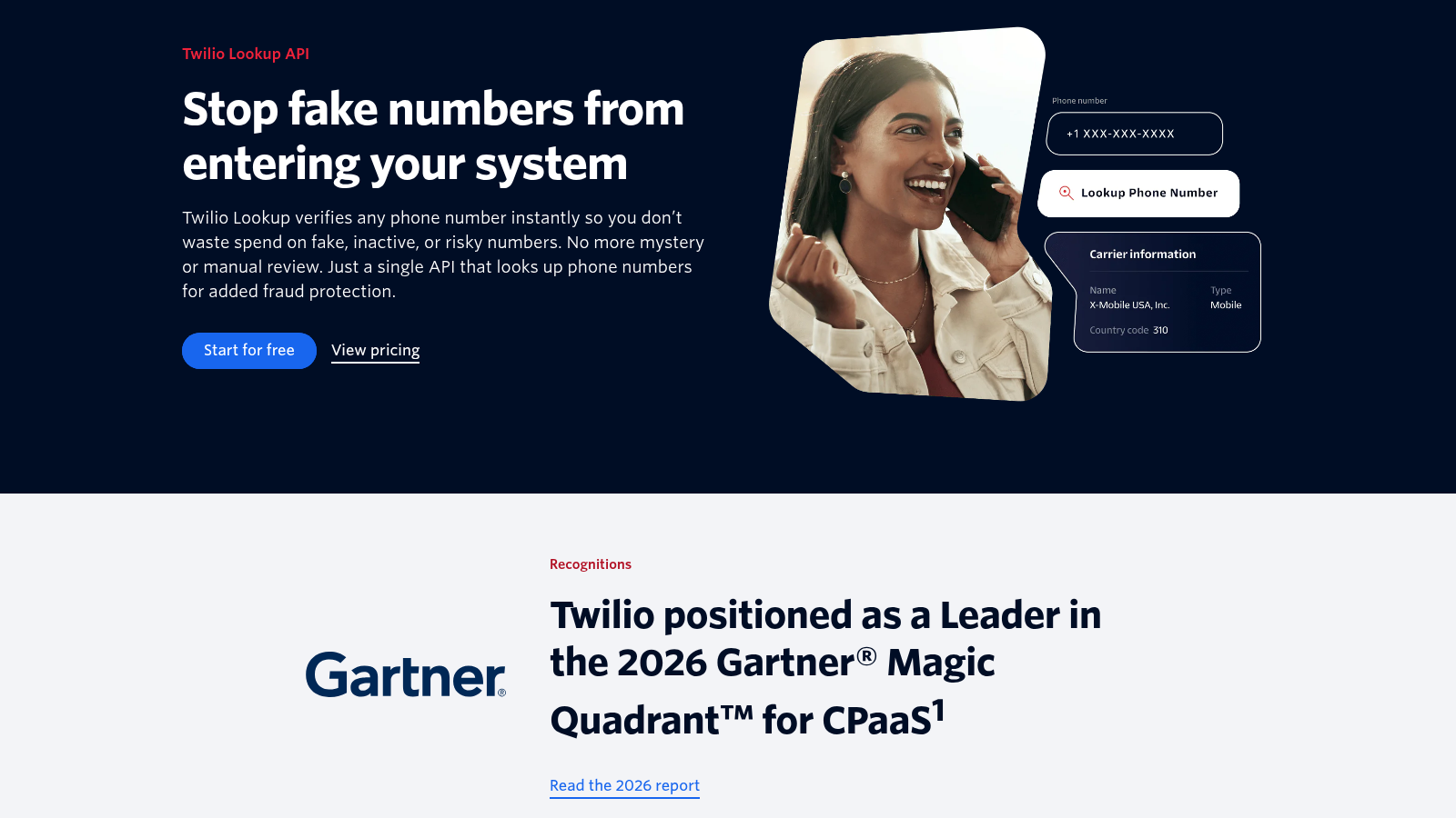 Twilio Phone number validation API