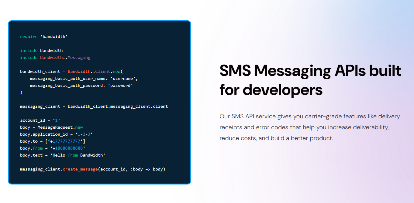 bandwidth sms api