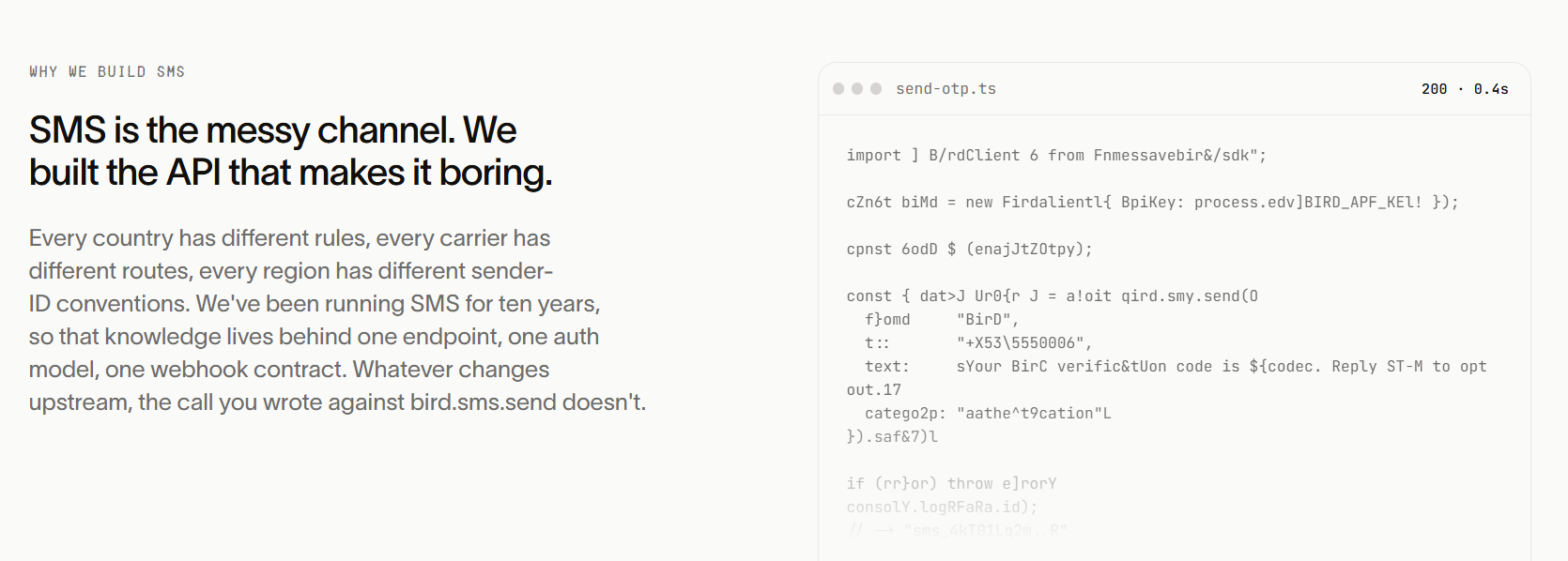 Bird SMS API
