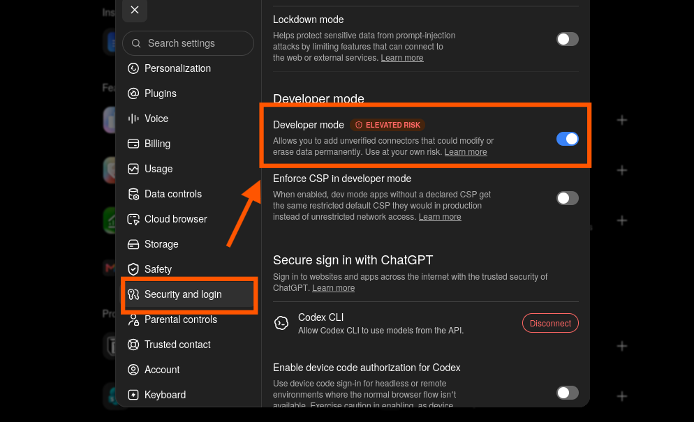 Developer mode