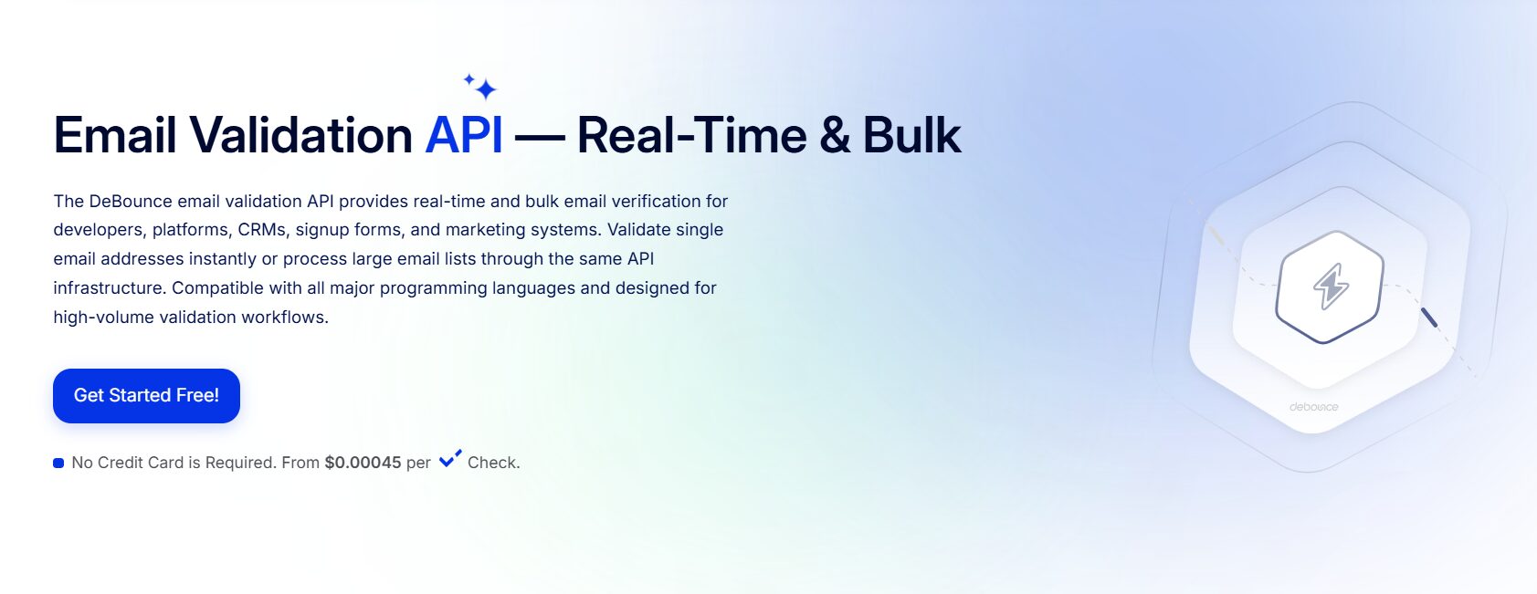 Debounce email verification API