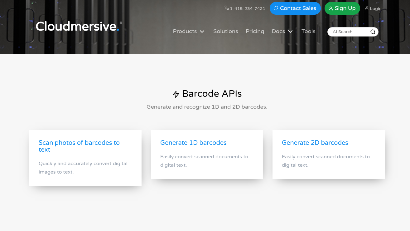 Cloudmersive Barcode API
