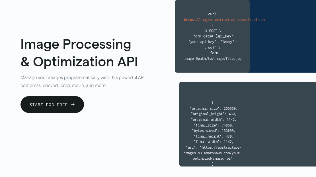AbstractAPI Image Processing and Optimization API