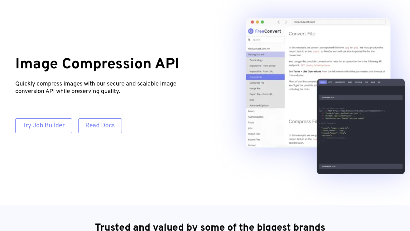 FreeConvert's Image Compression API