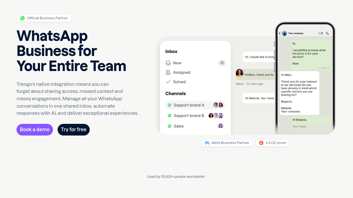 Trengo WhatsApp business API