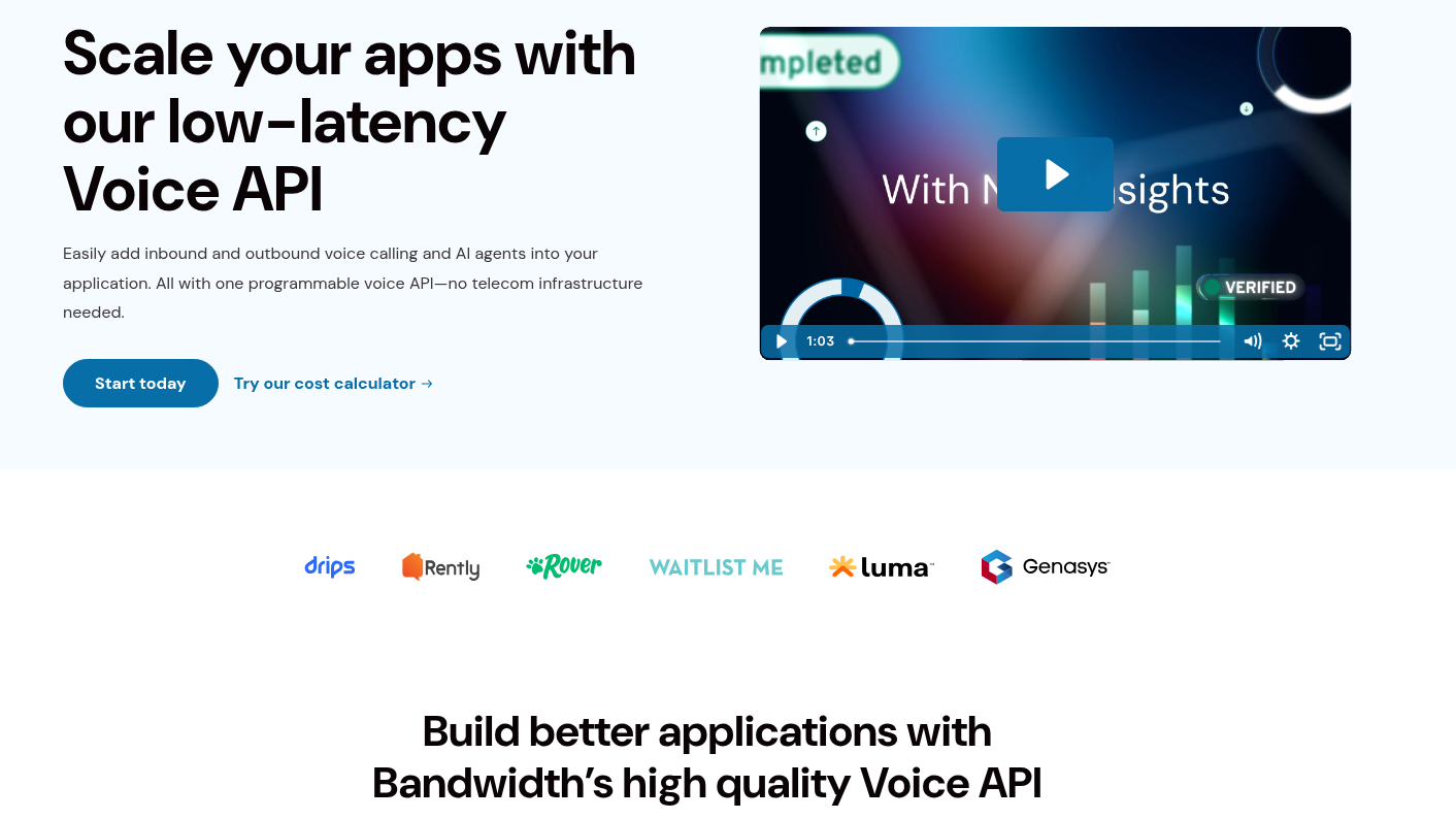 Bandwidth Voice API