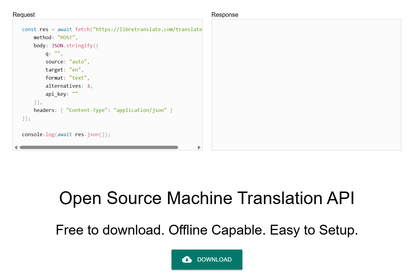 LibreTranslate translation API