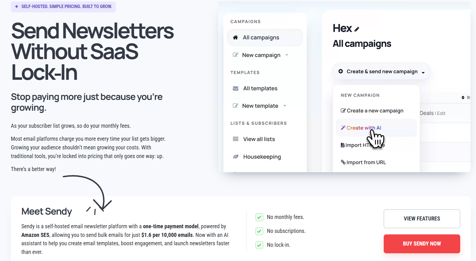 Sendy SES email marketing