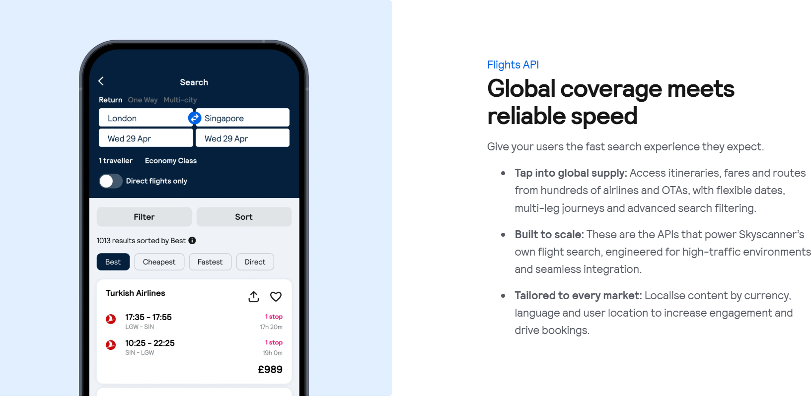 Skyscanner flight price comparison API
