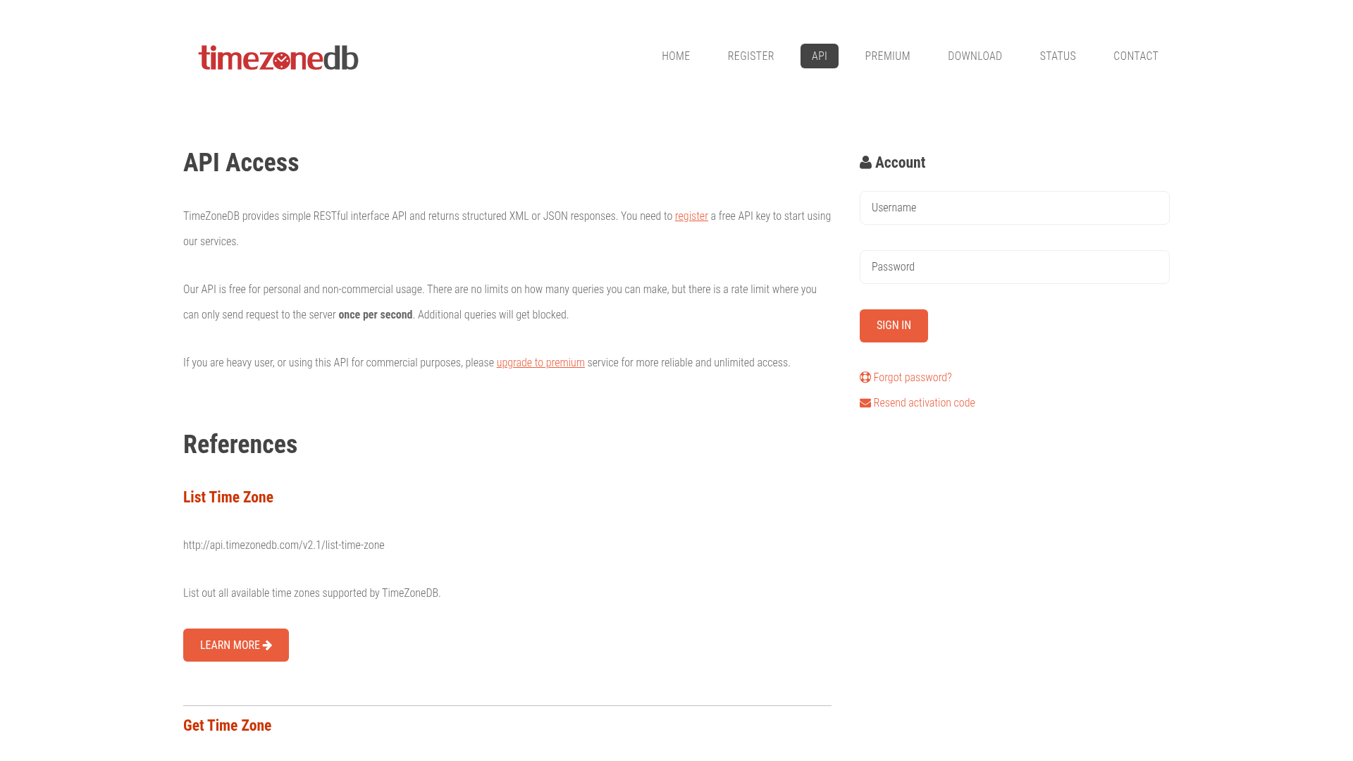 TimeZoneDB API