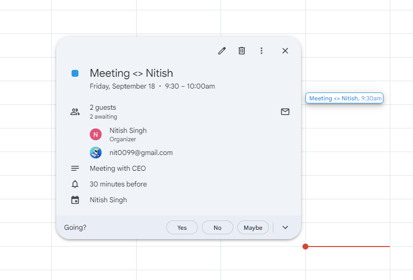 Scheduling a meeting with XBert. Screenshot taken on Sep 18, 2026