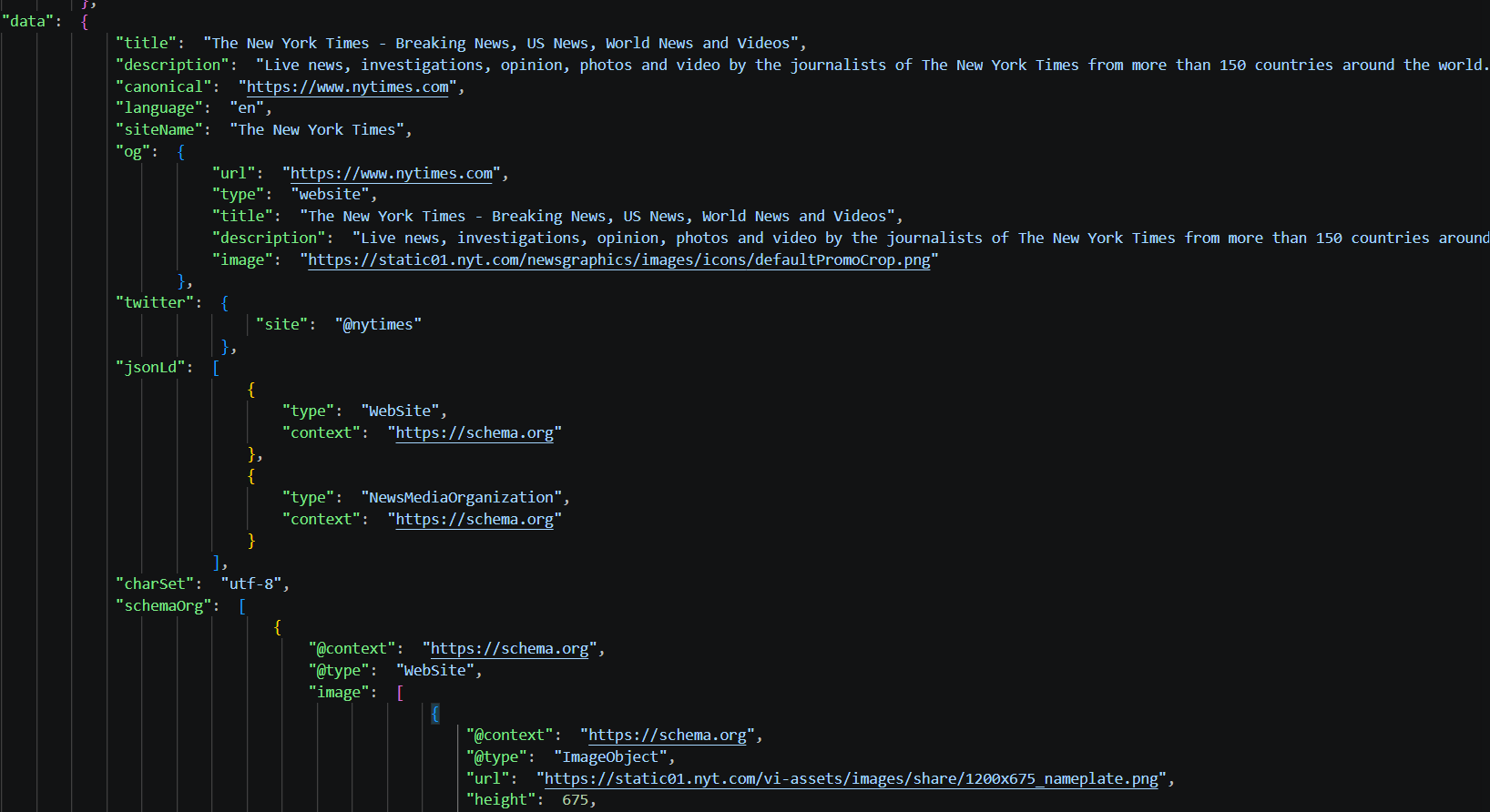 Meta Scraping API Response
