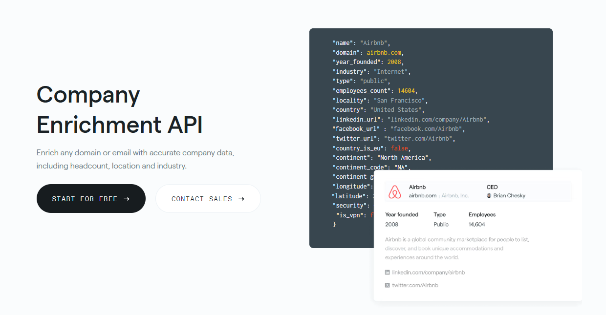Abstract company enrichment API