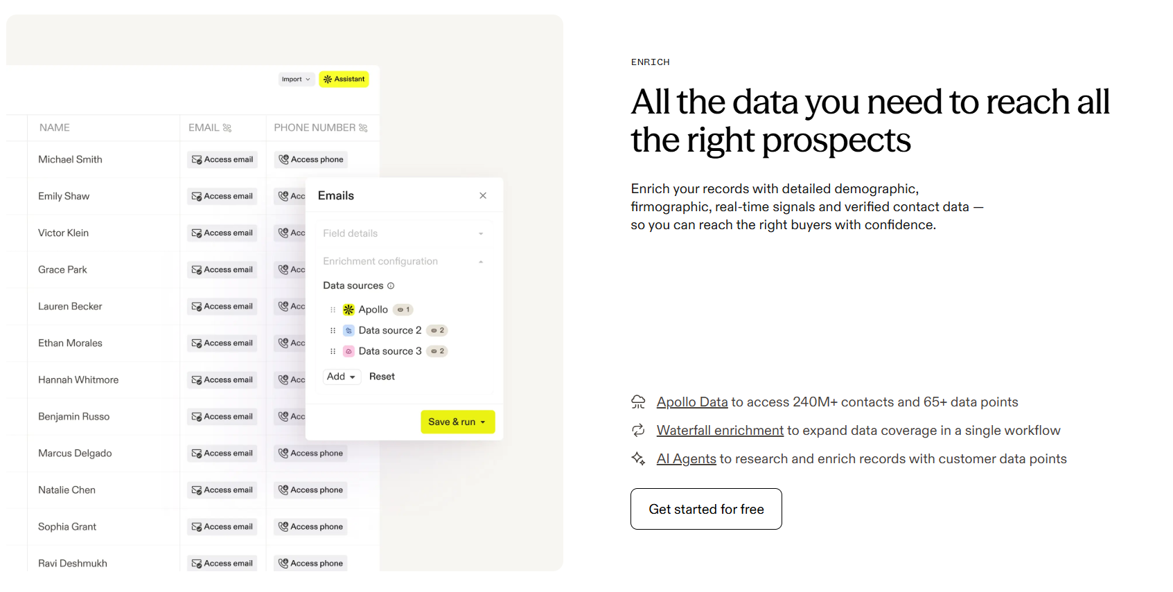 Apollo company enrichment API