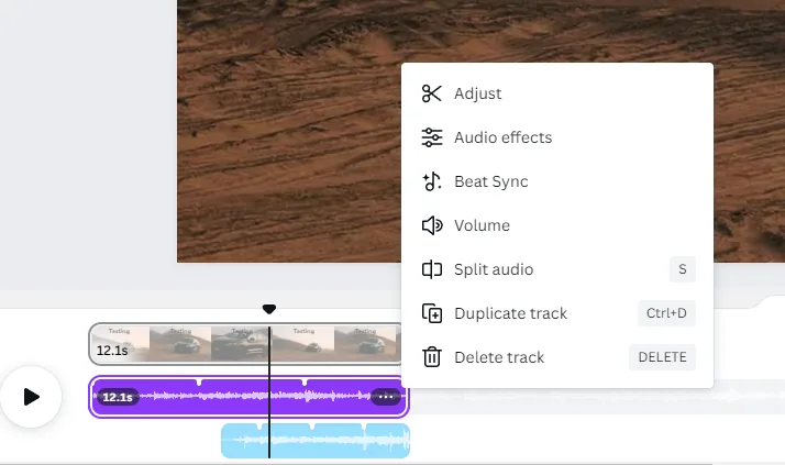 Canva audio tracks