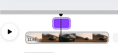 Canva timing bar for a video element
